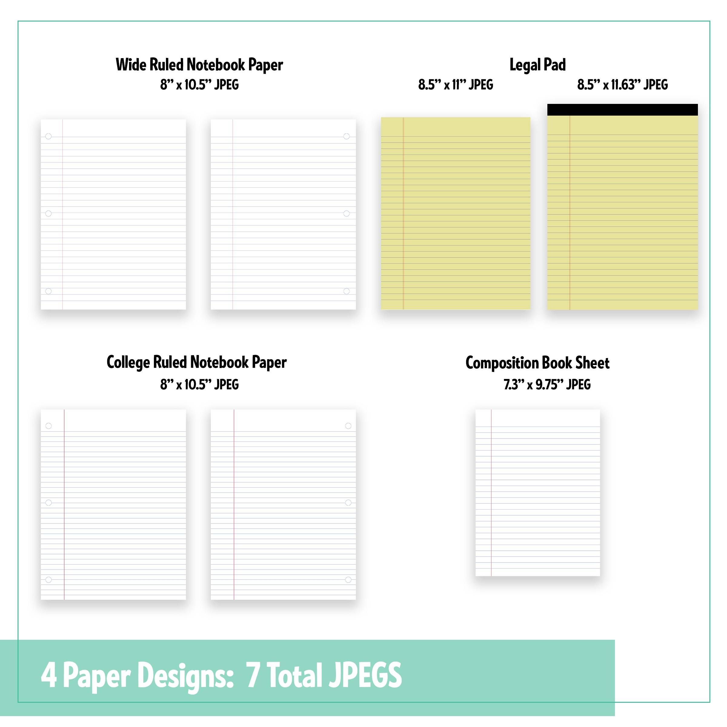 Digital Lined Notebook Paper College Wide Ruled Composition And Legal Pad Digital Lined Notebook Paper College Wide Ruled Composition And Legal Pad
