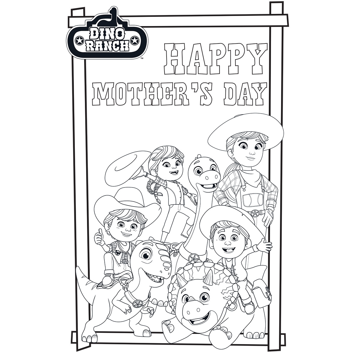 Dino Ranch Coloring Page Sale