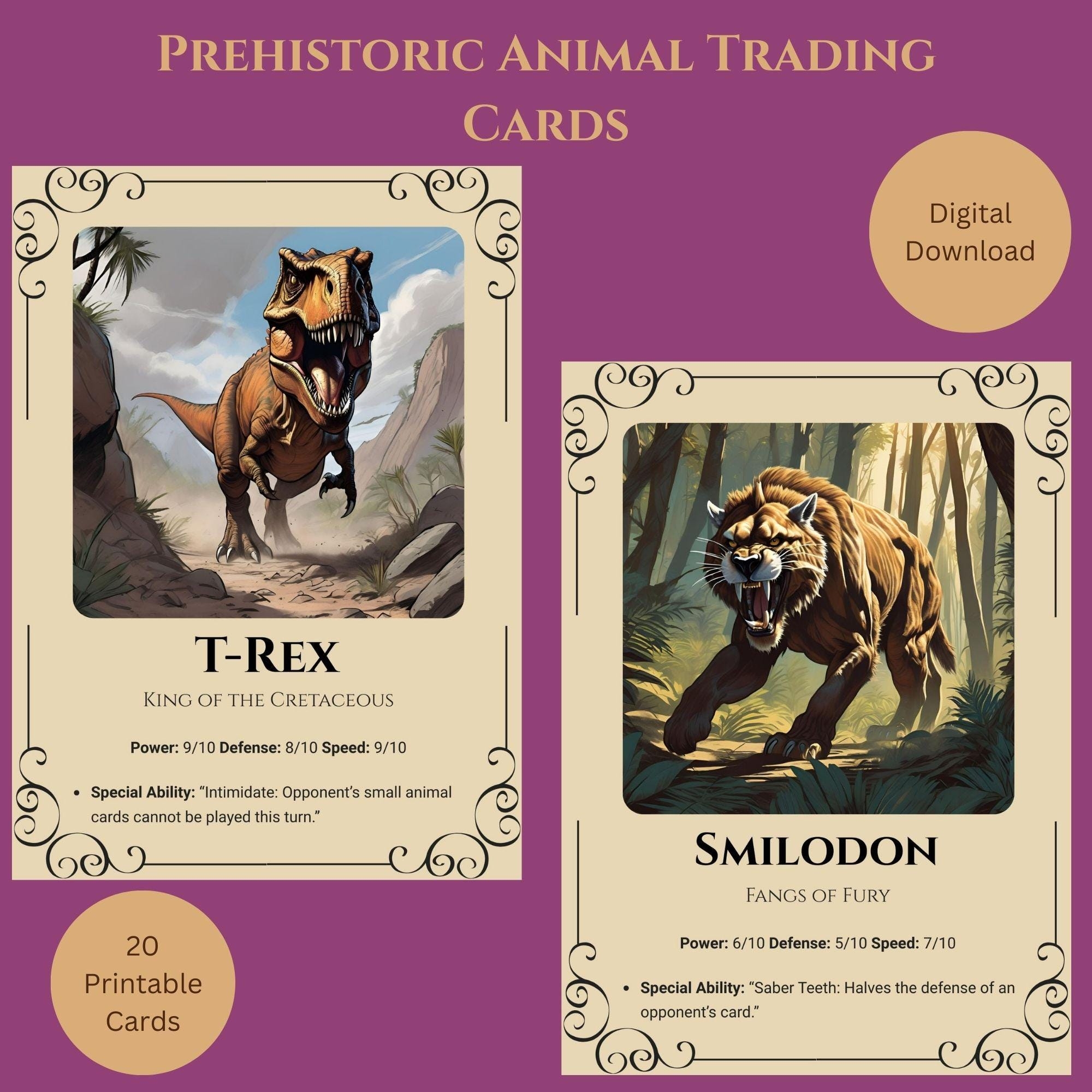 Dinosaur Trading Cards 20 Prehistoric Animal Cards digital Download Etsy Dinosaur Trading Cards 20 Prehistoric Animal Cards digital Download Etsy
