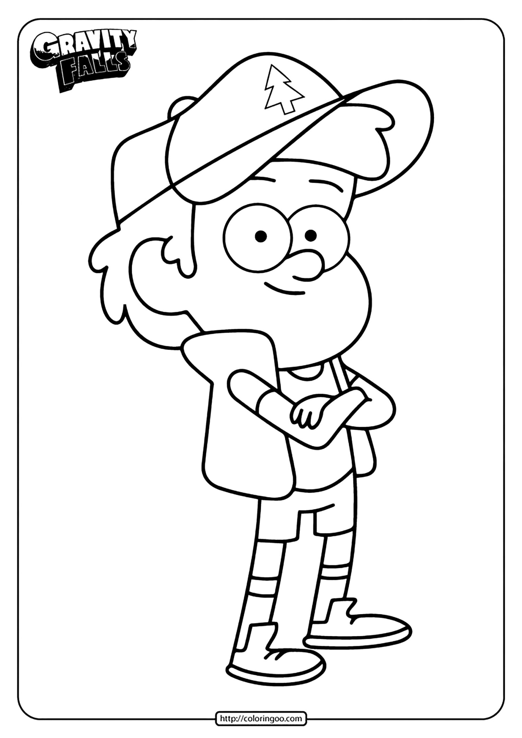 Dipper Pines The Main Character In Gravity Falls Gravity Falls Coloring Pages