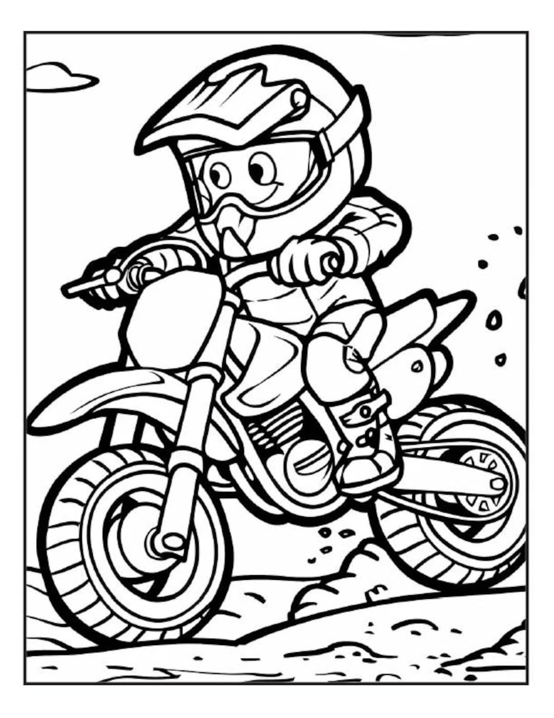 Dirt Bike Riding 21 25 Coloring Pages 5 Pages Etsy Israel