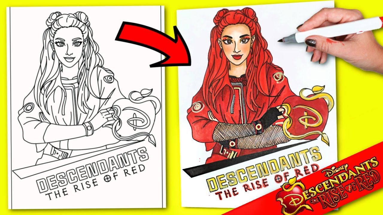 Disney Descendants The Rise Of Red Princess RED Art Coloring YouTube