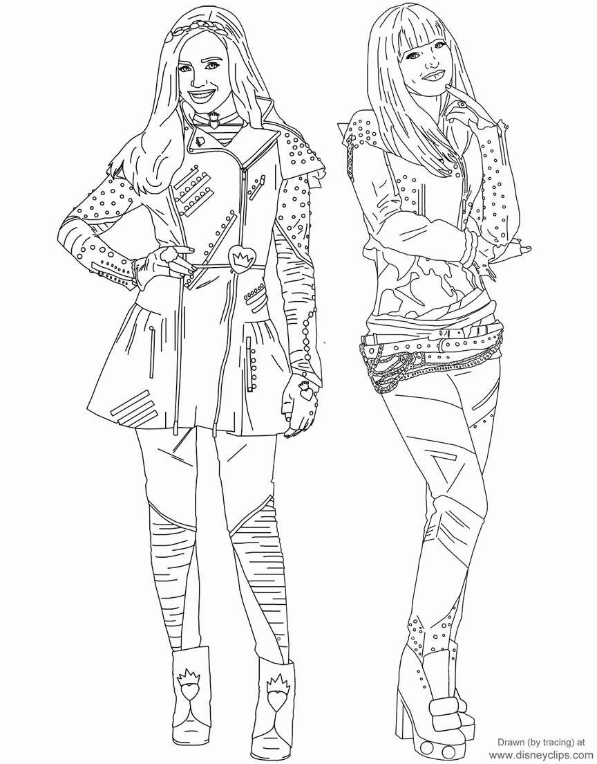 disney descendants printable coloring pages