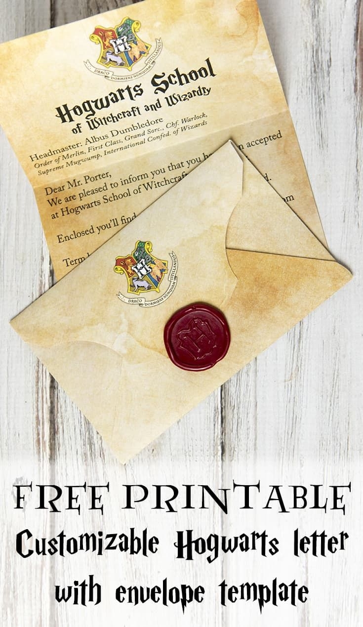 DIY Hogwarts Letter With Envelope And Hogwarts Seal More Than Thursdays