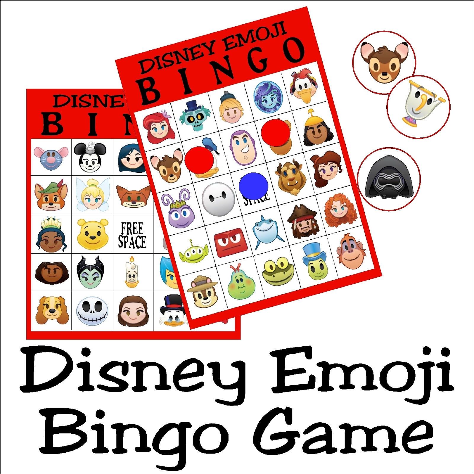 DIY Party Mom Disney Emoji Bingo Game Printable