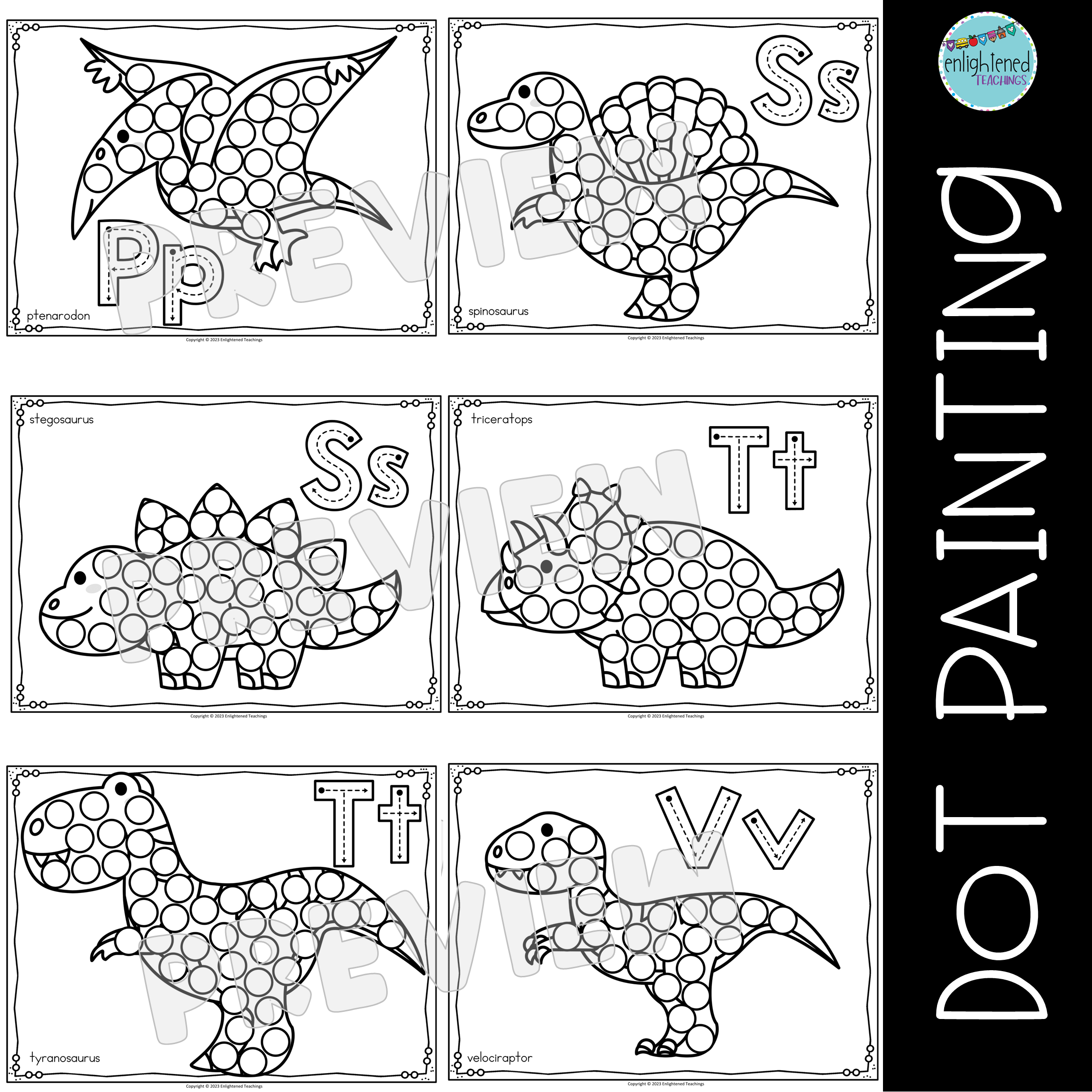 Do A Dot Worksheets Dinosaur Dab A Dot Worksheets Dot Marker Fine Motor Dinosaur Do A