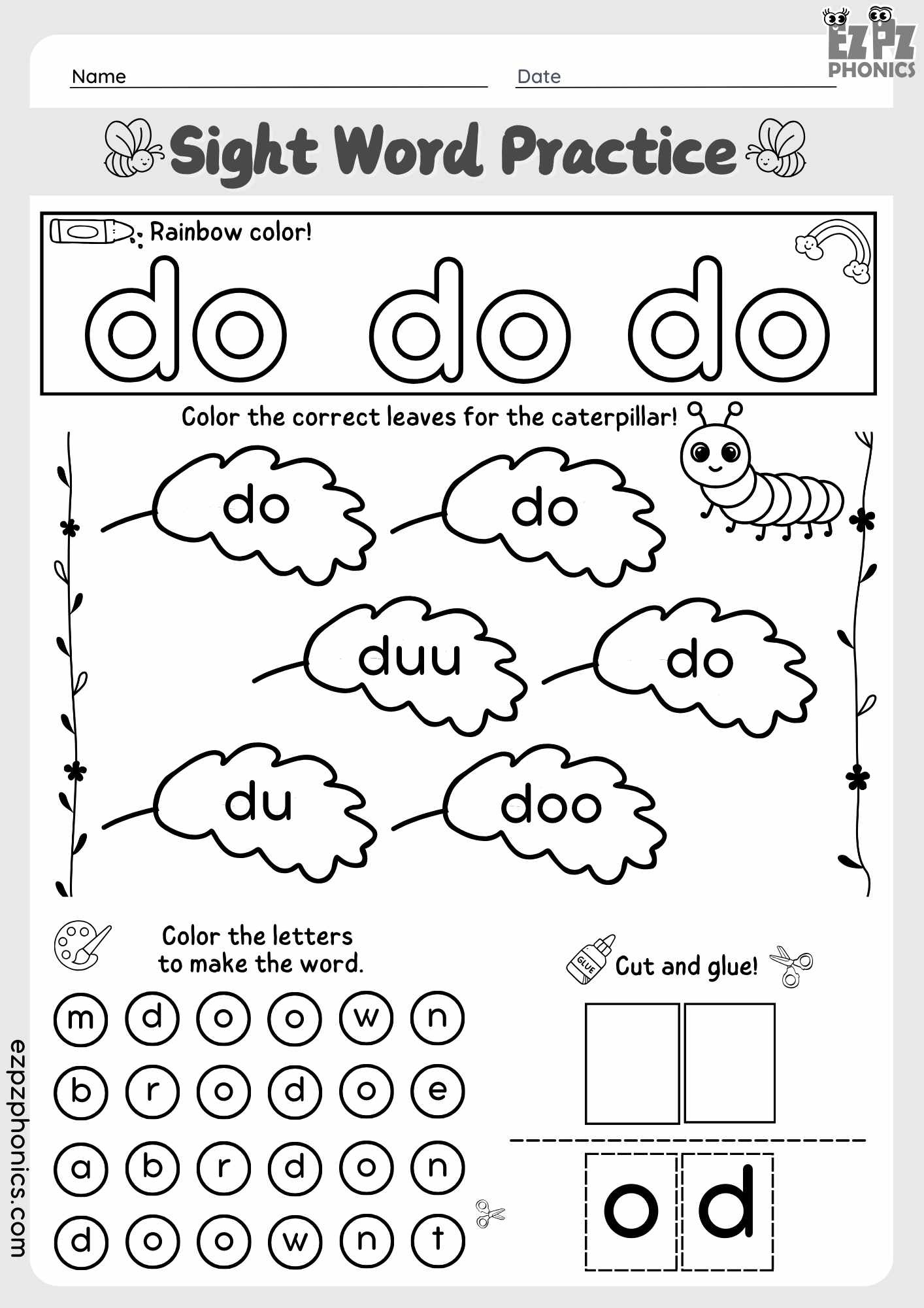 sight word do worksheet