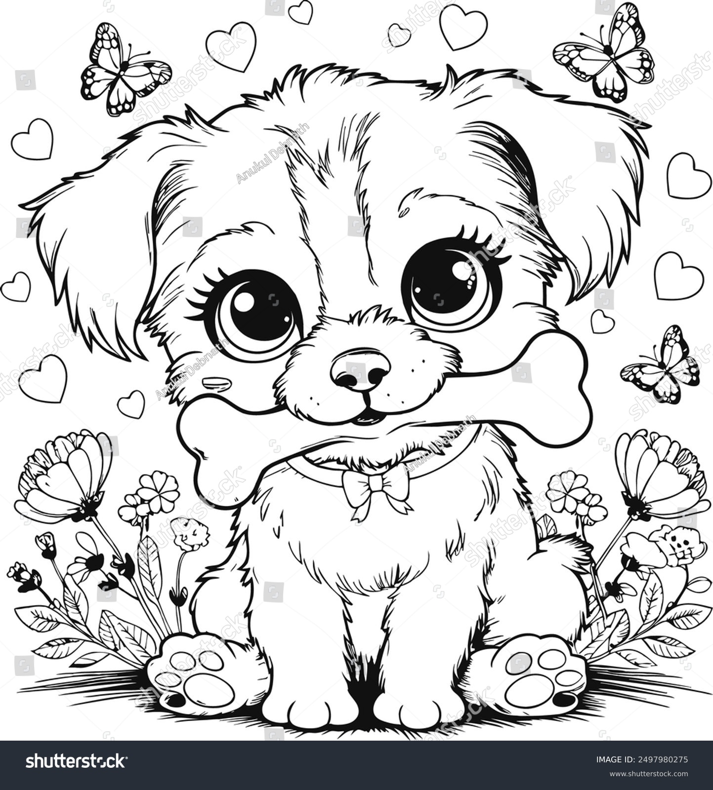 cute dog coloring page