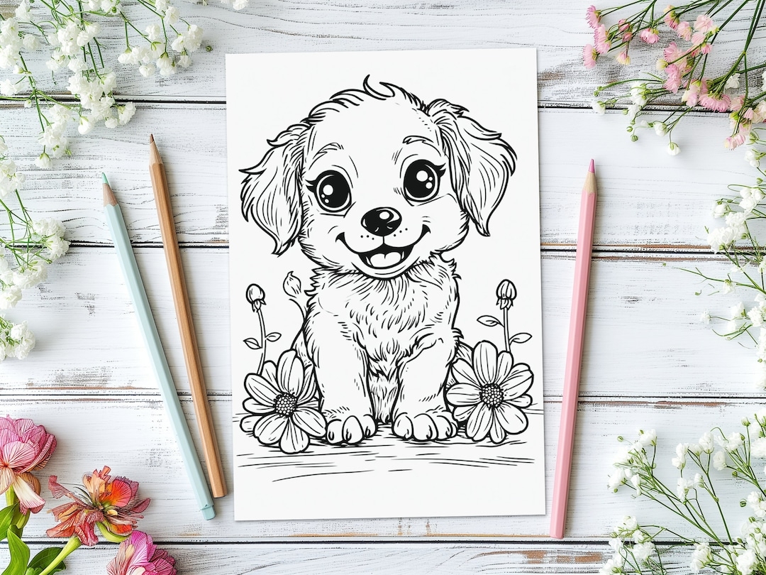 coloring pages of cute dogs