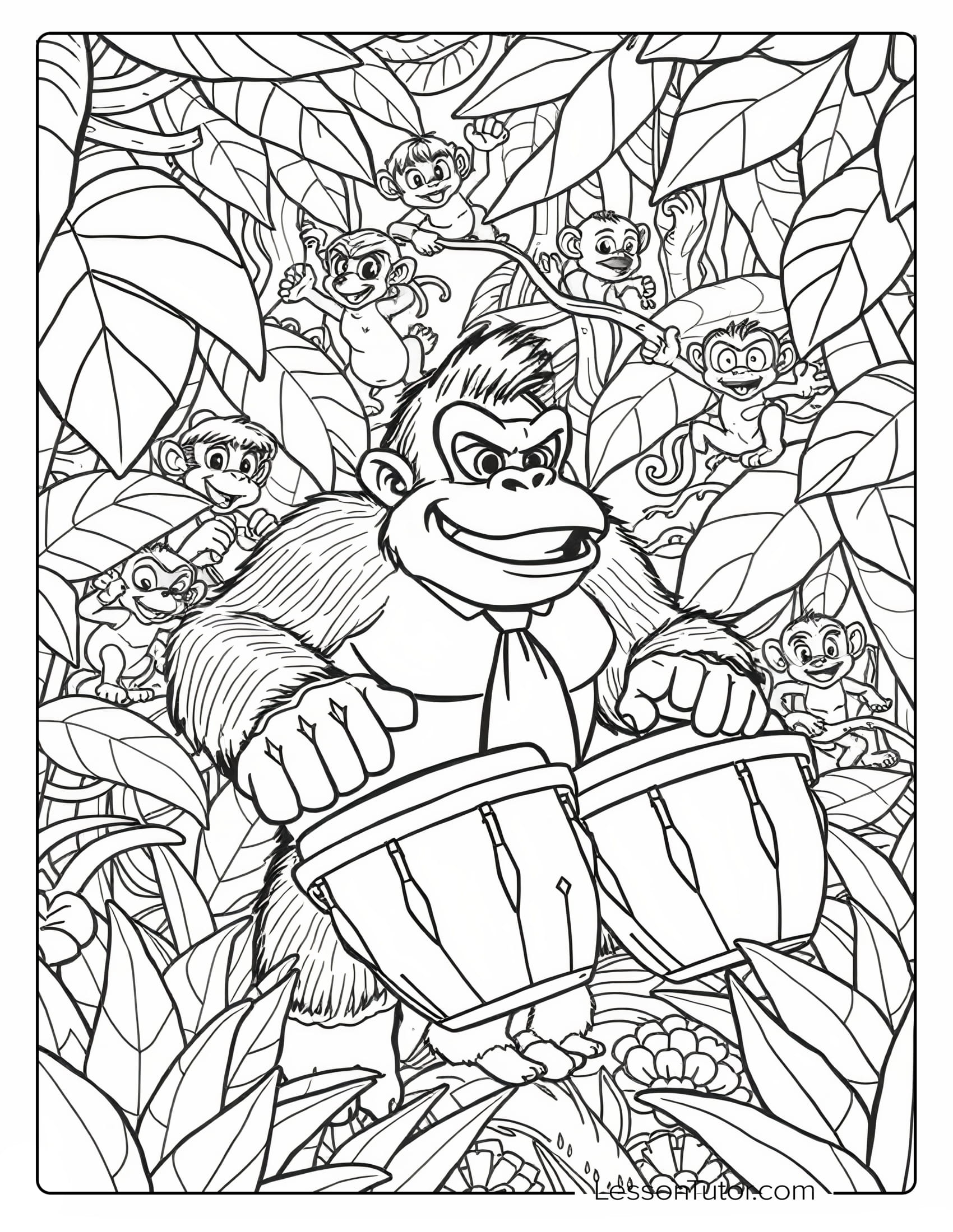 Donkey Kong Coloring Pages Lesson Tutor