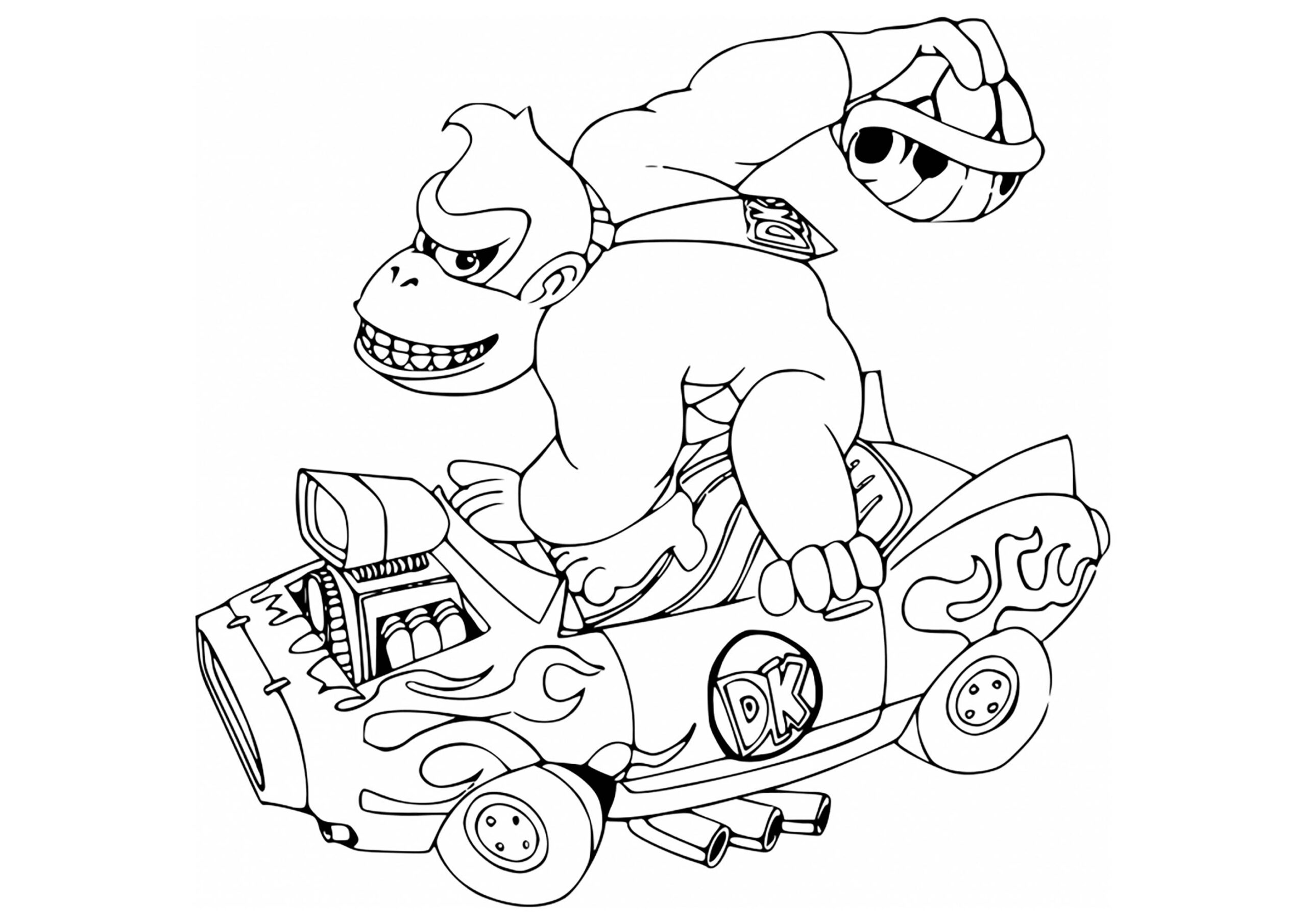 Donkey Kong Kart Mario Kart Coloring Pages
