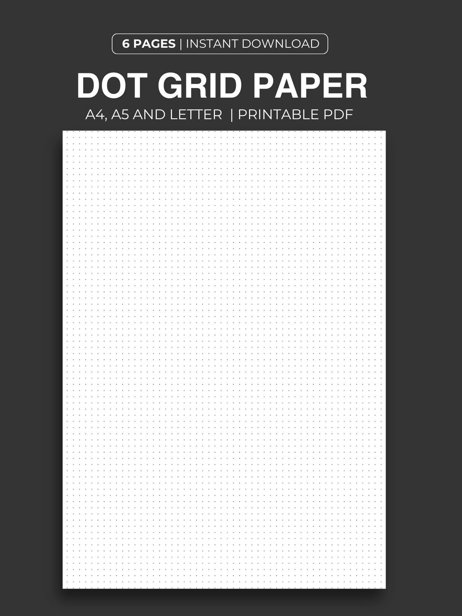 Dot Grid Paper 4 6mm A4 a5 letter Sizes printable PDF Etsy Israel Dot Grid Paper 4 6mm A4 a5 letter Sizes printable PDF Etsy Israel