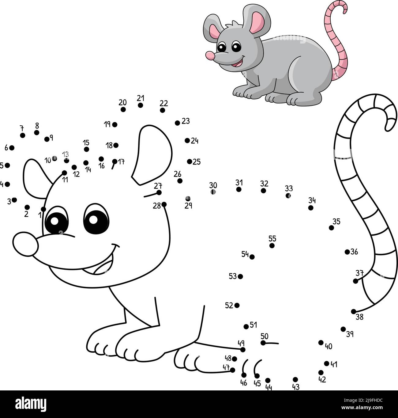 Dot To Dot Mouse Coloring Page For Kids Stock Vector Image Art Alamy