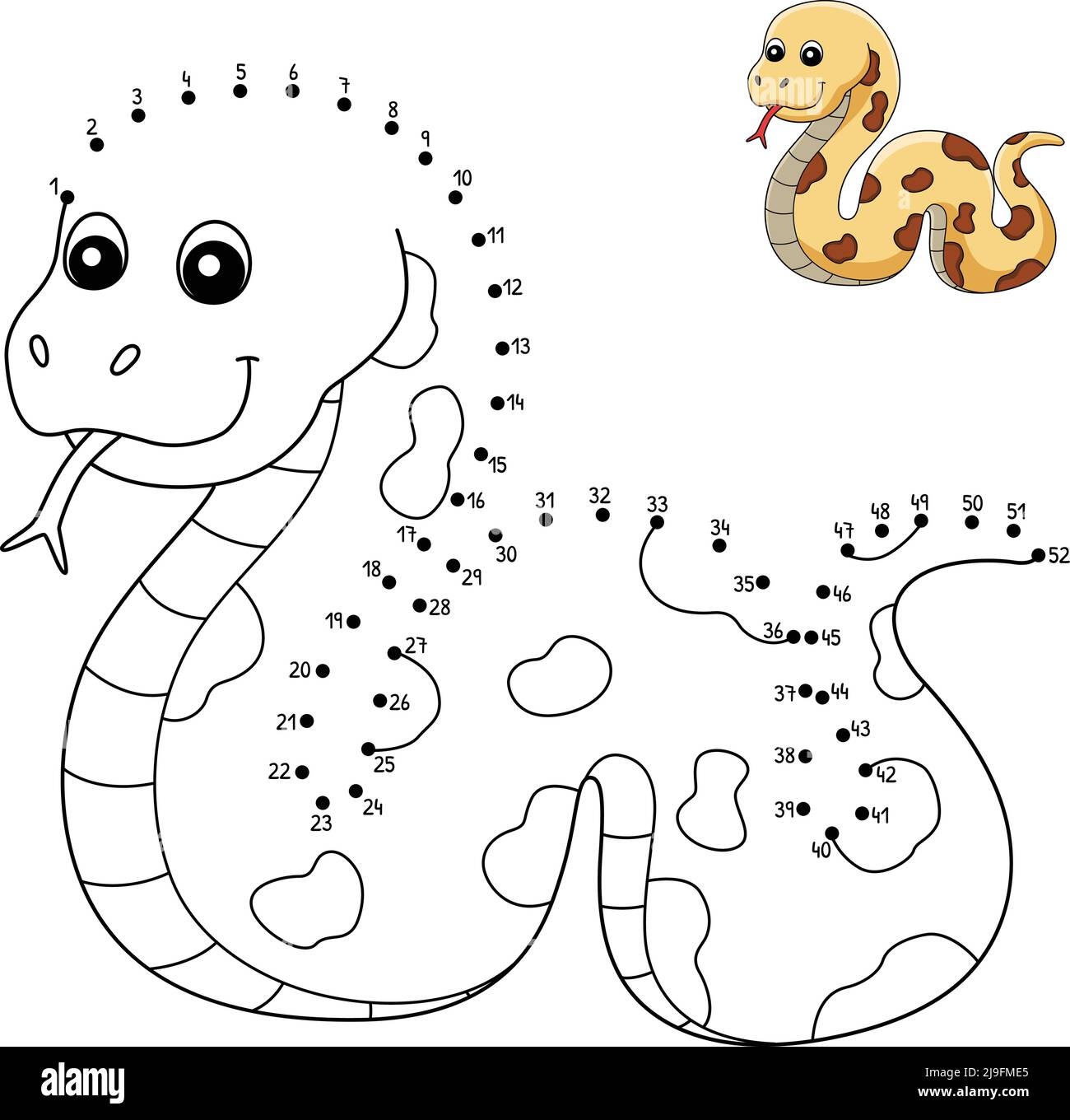 Dot To Dot Snake On Ground Coloring Page For Kids Stock Vector Image Art Alamy