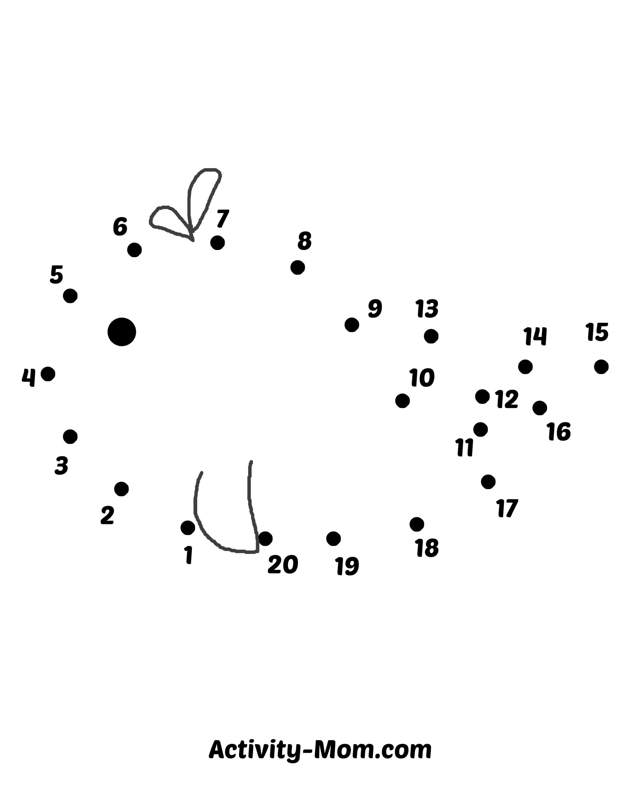 Dot To Dot Worksheets Numbers 1 To 20 free Printable The Activity Mom