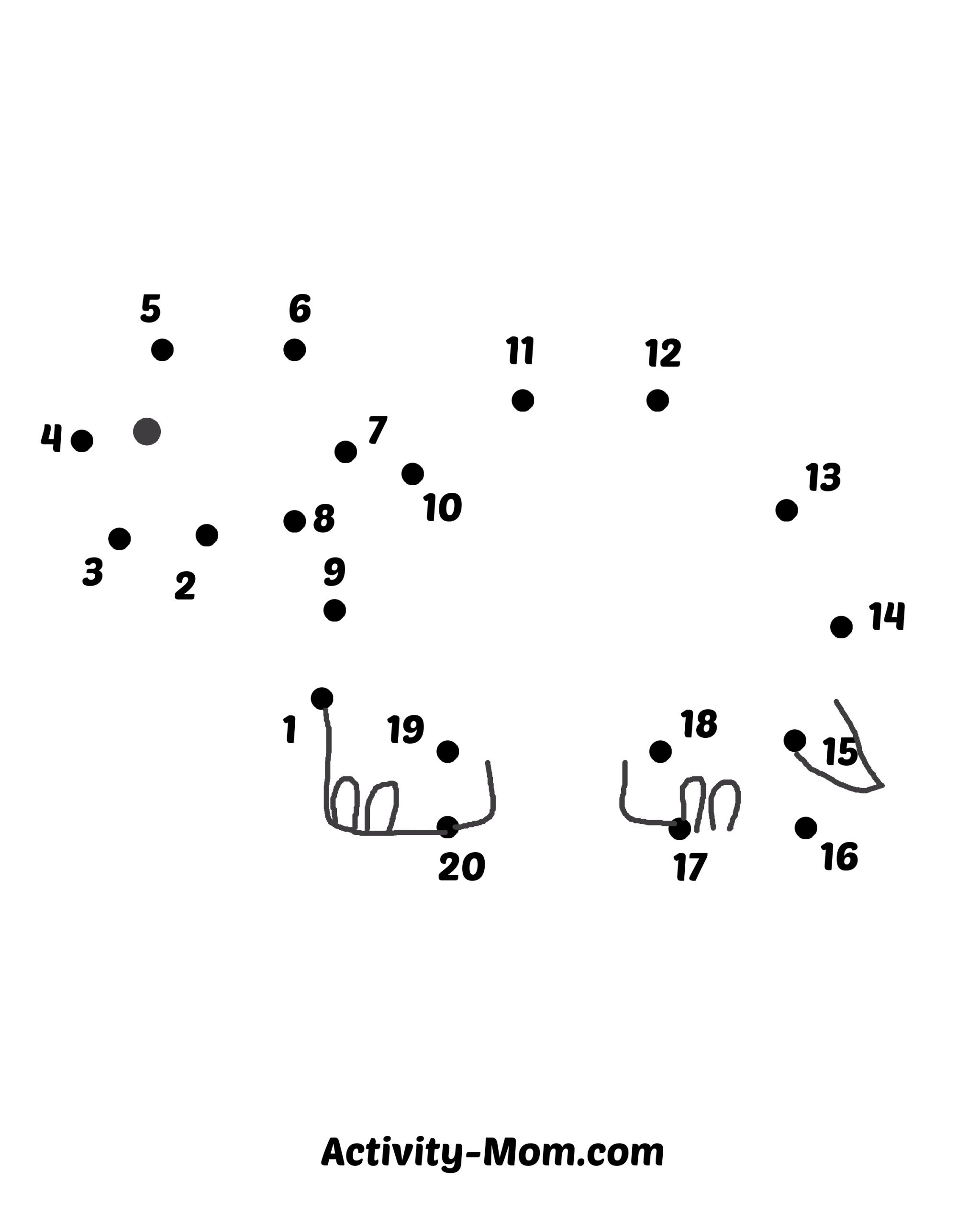 Dot To Dot Worksheets Numbers 1 To 20 free Printable The Activity Mom