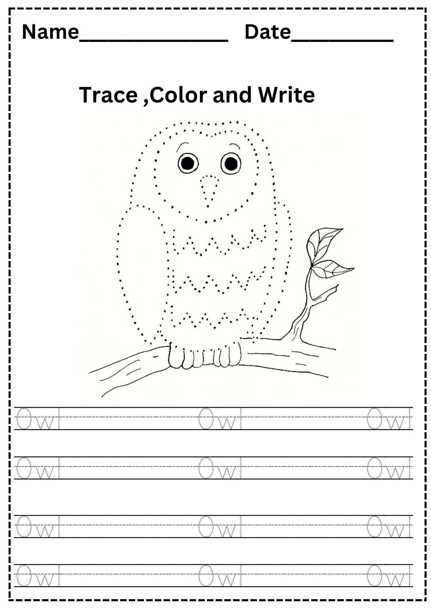 Dotted Drawings Tracing And Coloring Worksheets 10 