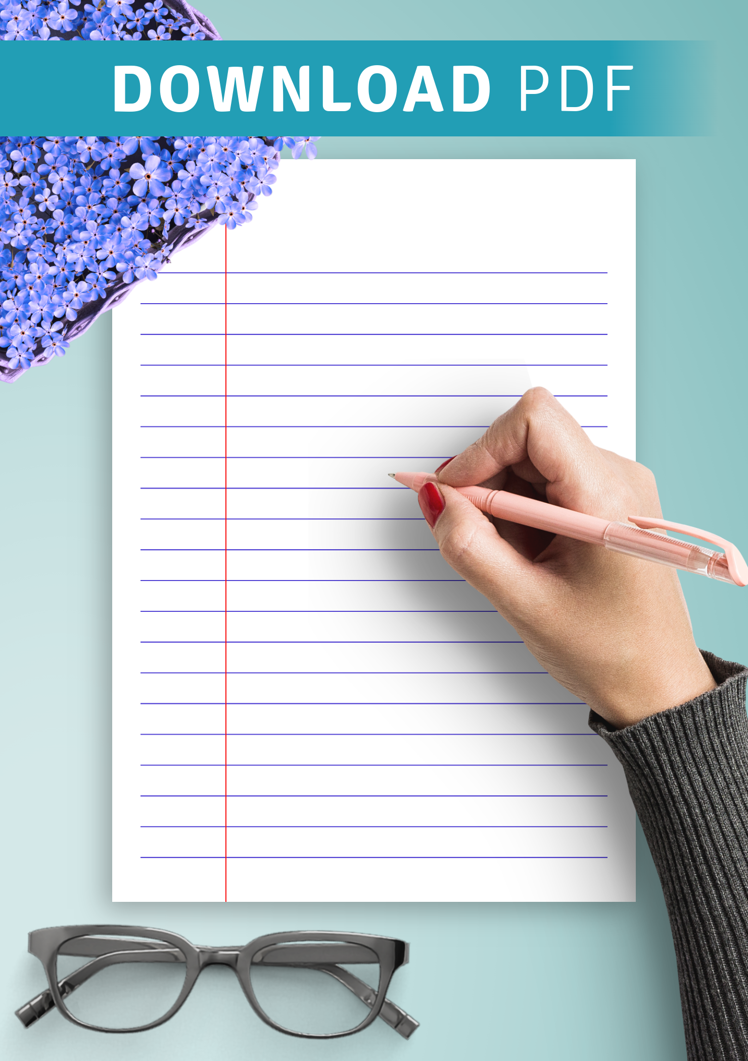 Download Printable Lined Paper Template Wide Ruled 8 7mm Blue PDF Download Printable Lined Paper Template Wide Ruled 8 7mm Blue PDF