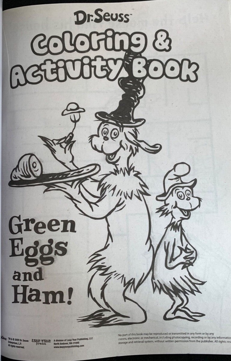 Dr Seuss Coloring Activity Book Green Eggs And Ham EBay Dr Seuss Coloring Activity Book Green Eggs And Ham EBay