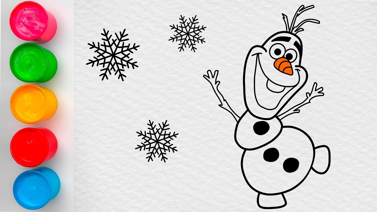 Drawing And Coloring Olaf From Frozen For Kids Toddlers YouTube