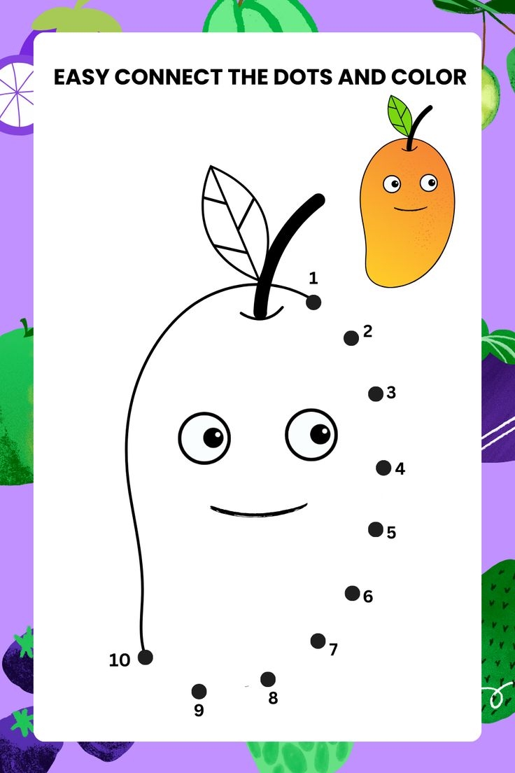 Easy Dot To Dot Book Fruits Dot To Dot Book