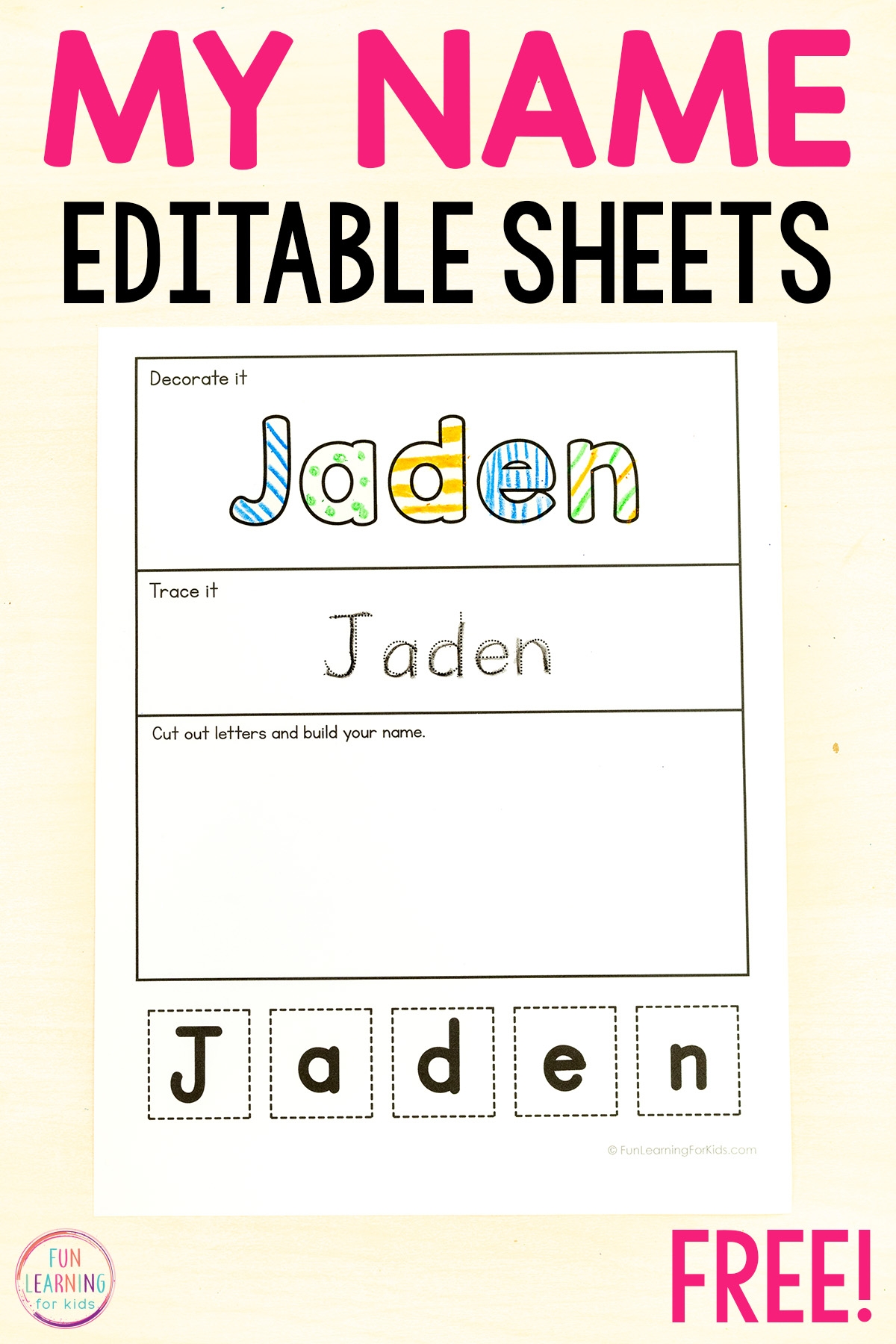 name practice worksheets