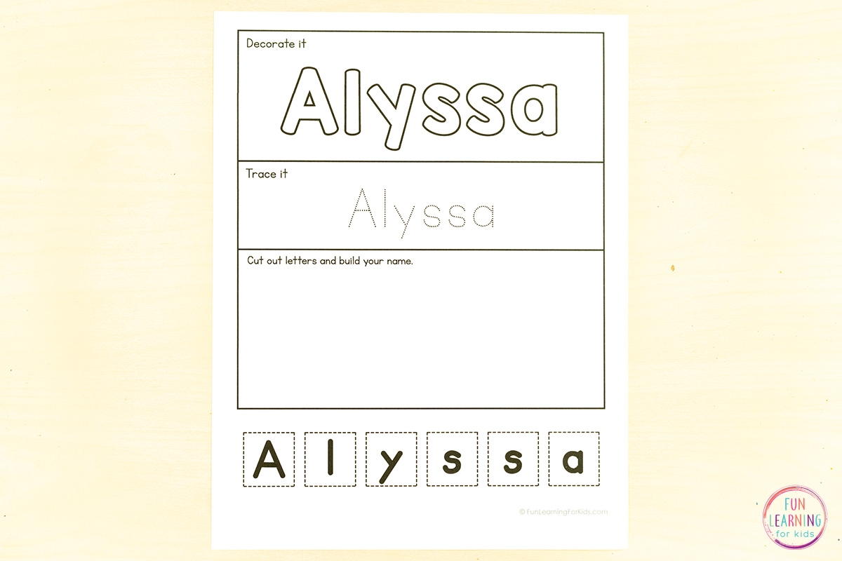 Editable Cut And Paste Build Your Name Worksheets