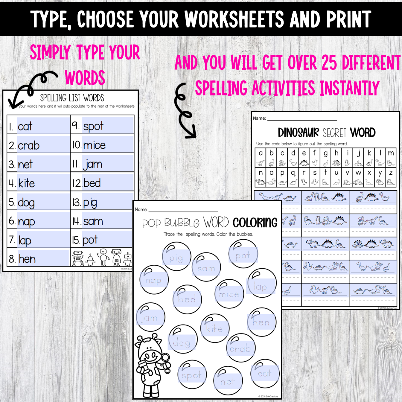 Editable Spelling Word Practice Activities For Any Spelling List Worksheets Classful