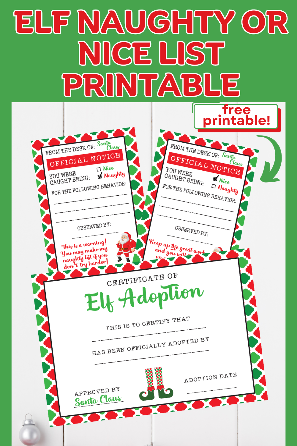 Elf Naughty Or Nice List Printable Elf On The Shelf A Sparkle Of Genius