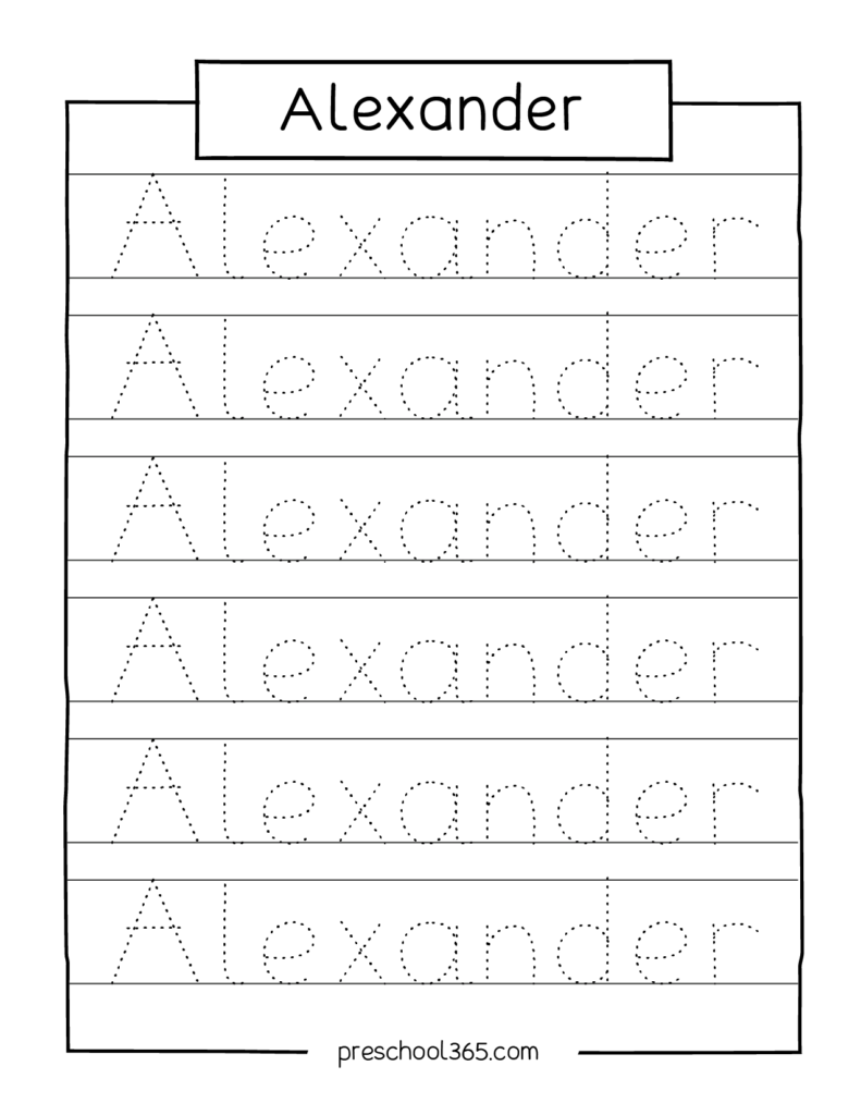 name tracing printable