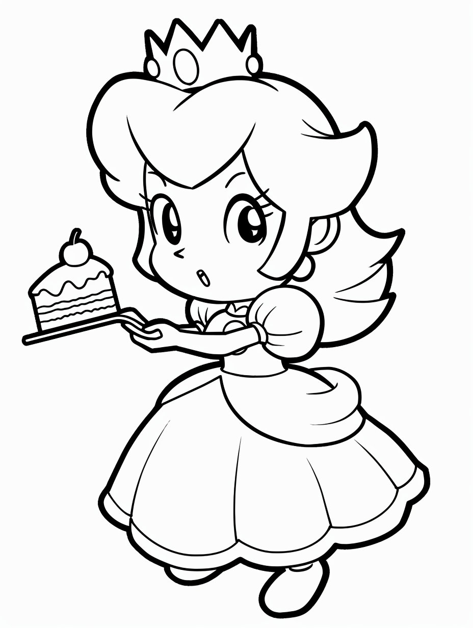 printable princess peach coloring pages