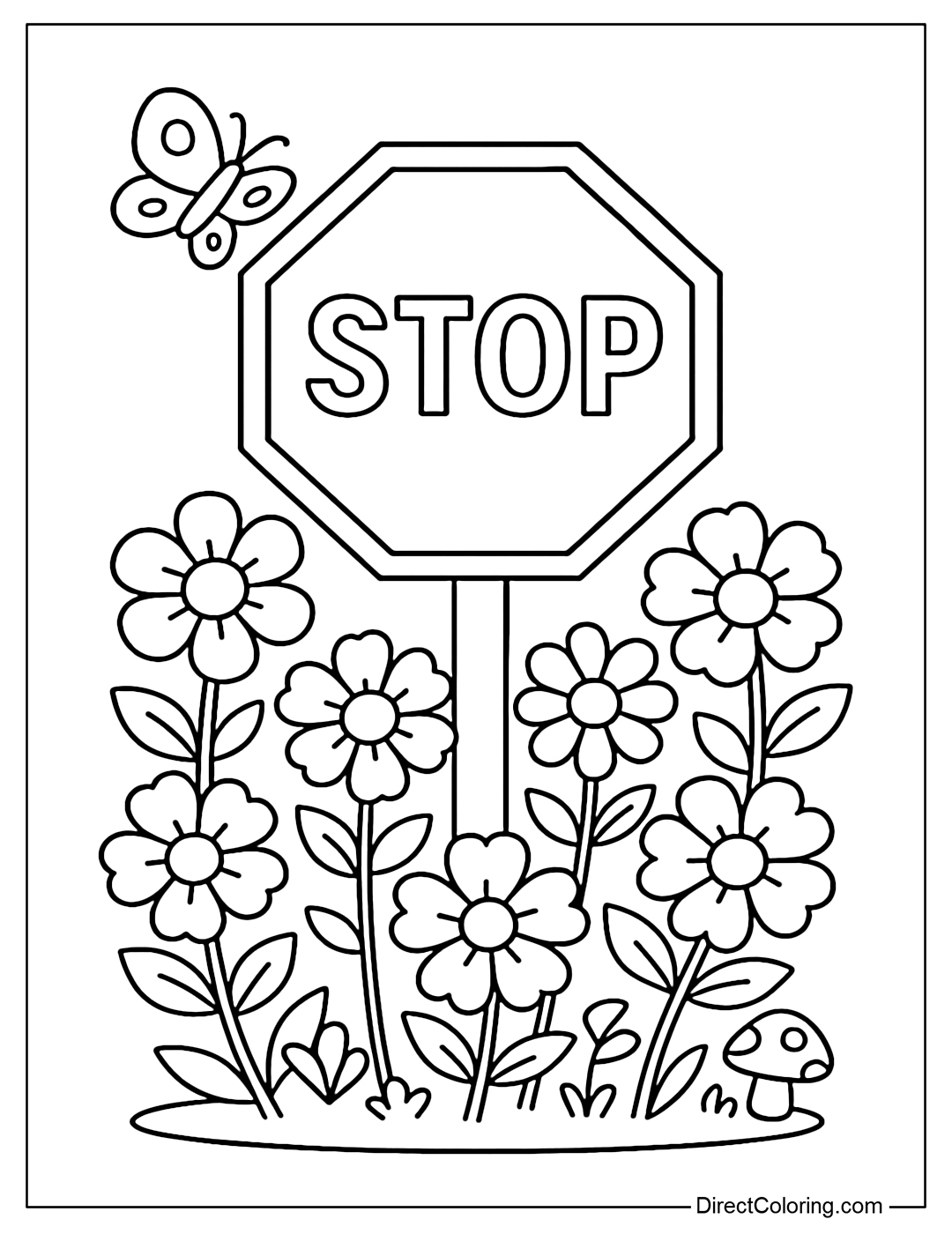 Enchanted Traffic Signs Coloring Pages Free PDF To Download And Print