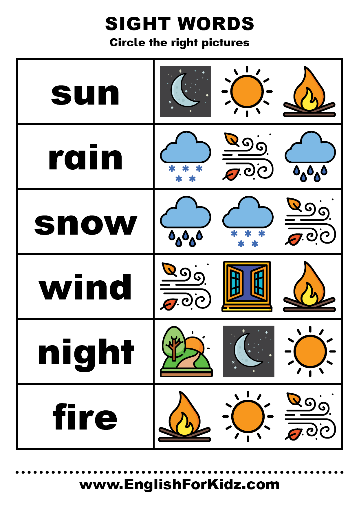 English For Kids Step By Step Sight Words Worksheets English For Kids Step By Step Sight Words Worksheets
