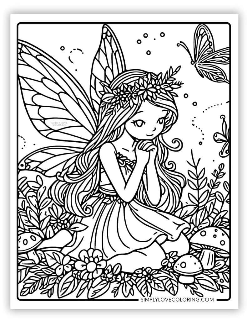 Fairy Coloring Pages Free PDF Printables Simply Love Coloring