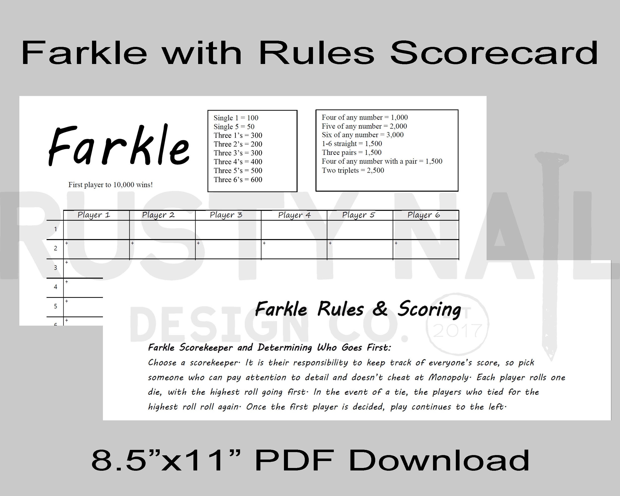 printable farkle score sheet printable farkle score sheet