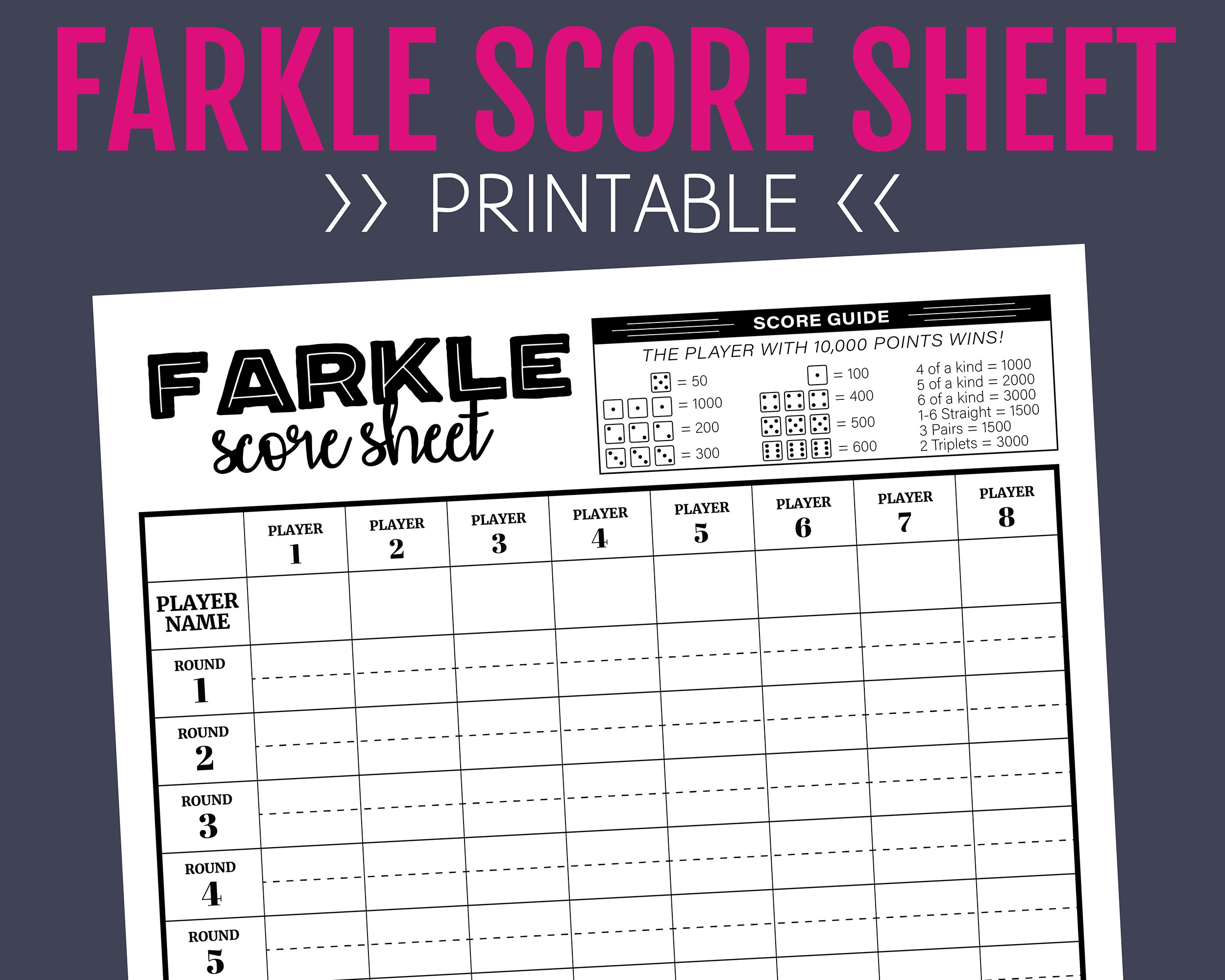 Farkle Score Sheet Printable Score Sheet Digital Instant Download Farkle Printable File PDF 8 5 X 11 A4 Etsy Israel Farkle Score Sheet Printable Score Sheet Digital Instant Download Farkle Printable File PDF 8 5 X 11 A4 Etsy Israel