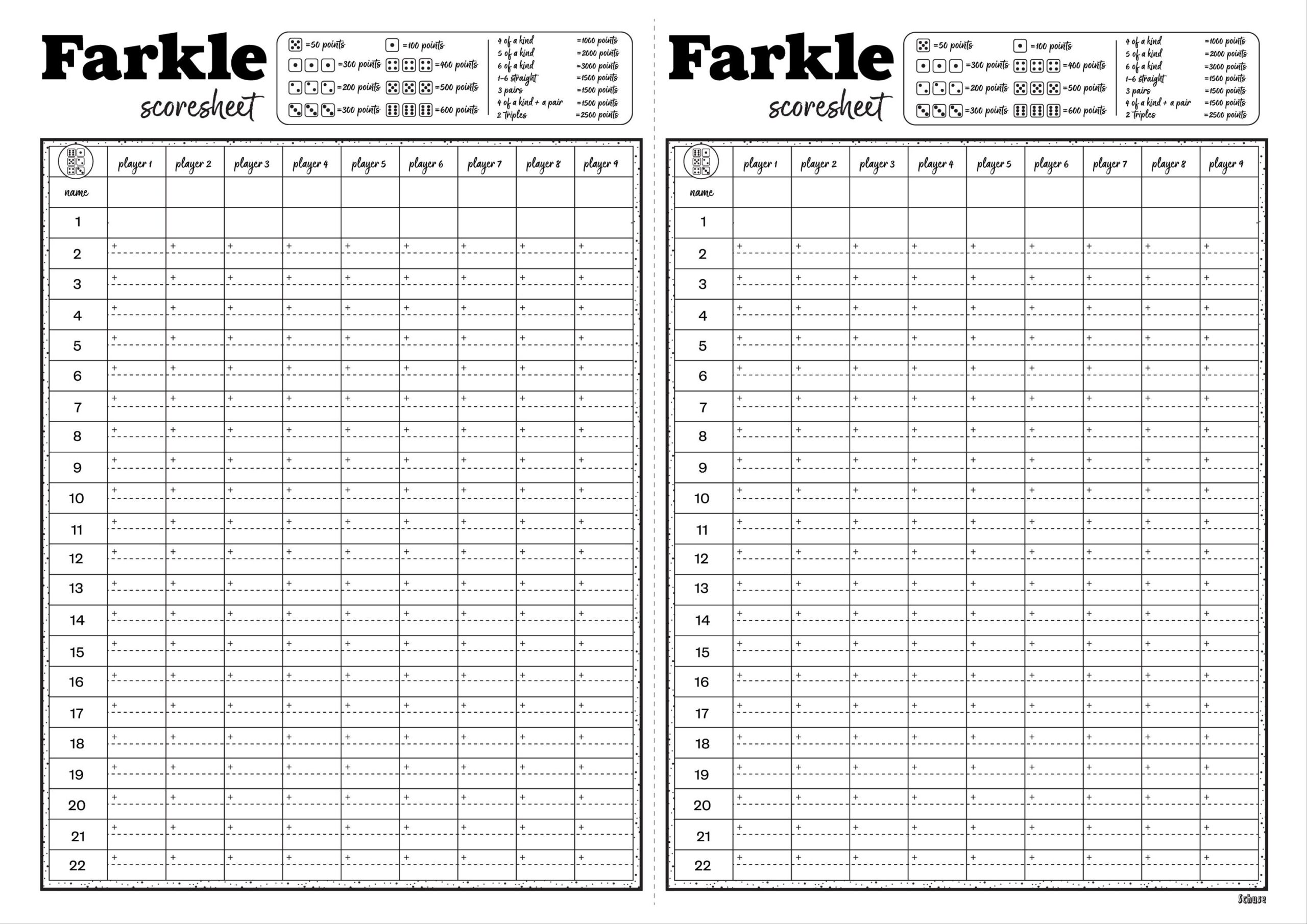 Farkle Scoresheet update Printable Downloadable 8 5x11 A4 Etsy Farkle Scoresheet update Printable Downloadable 8 5x11 A4 Etsy