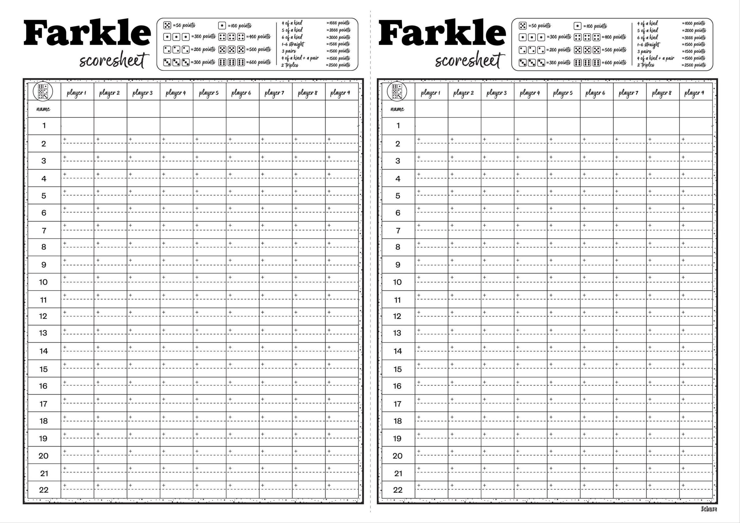 Farkle Scoresheet update Printable Downloadable 8 5x11 A4 Etsy Farkle Scoresheet update Printable Downloadable 8 5x11 A4 Etsy