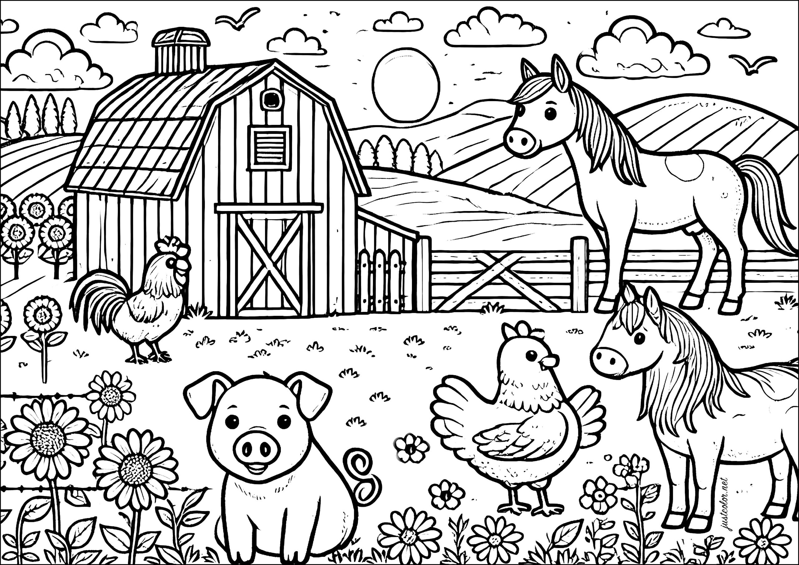 farm animal coloring pages farm animal coloring pages