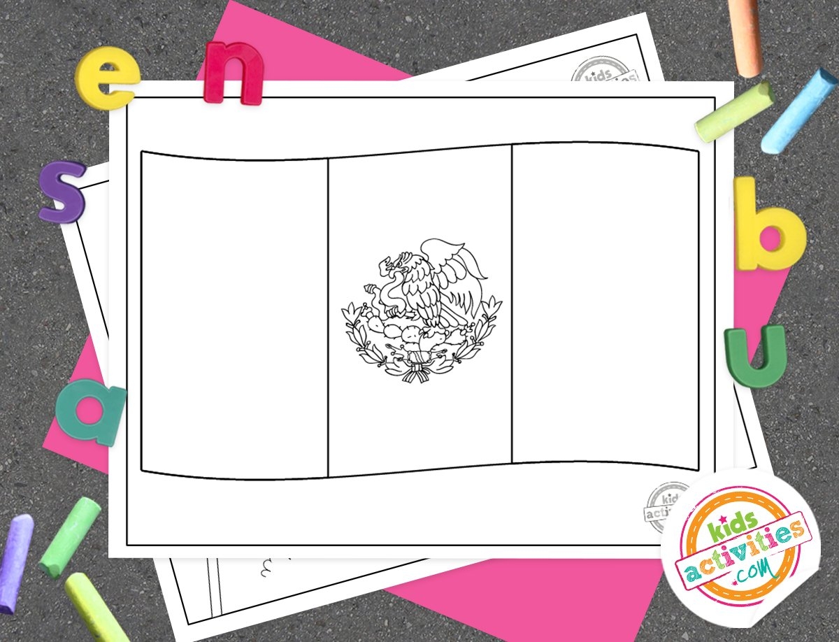 mexico flag color page