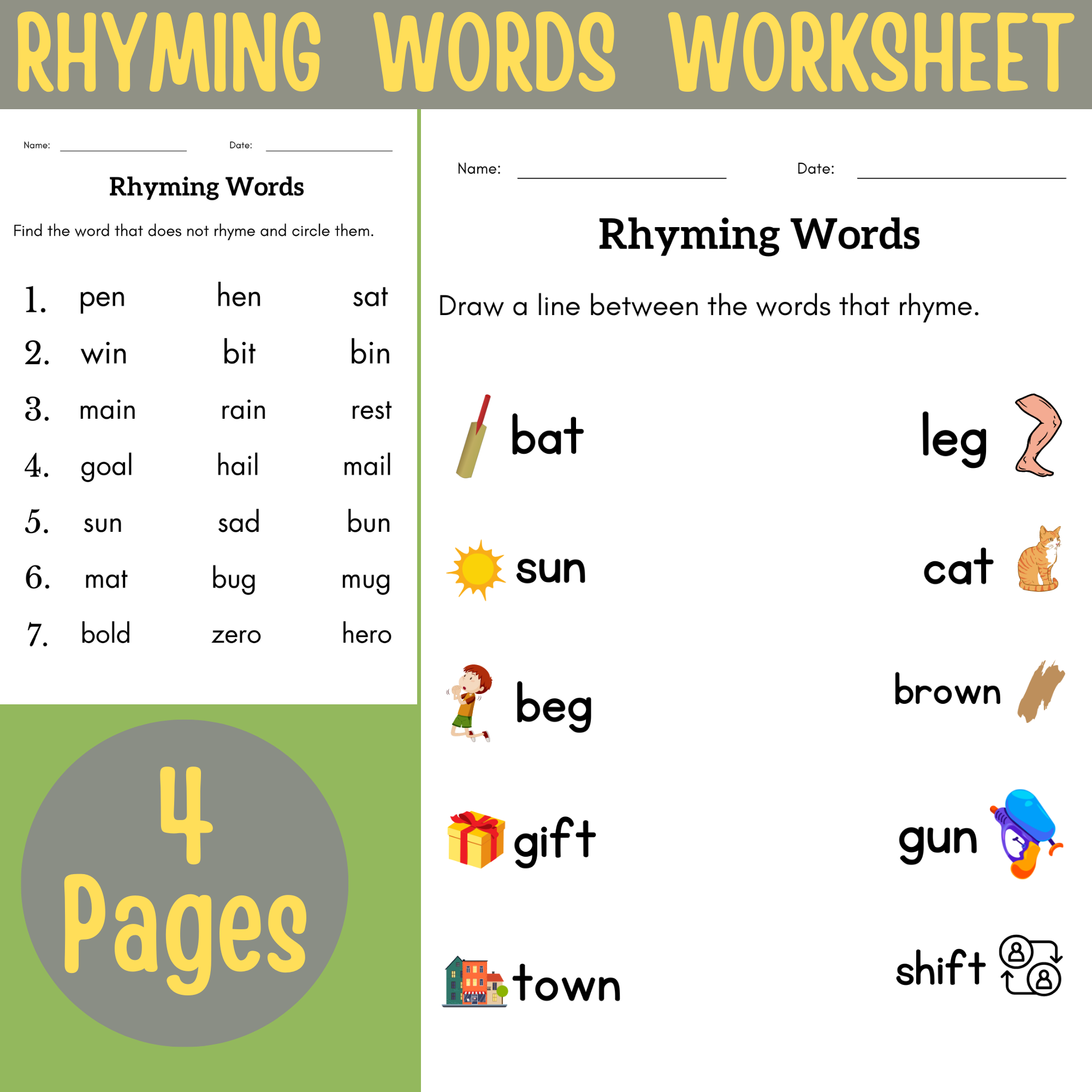 Find The Rhyming Words Worksheet For Kindergarten Match The Rhyming Words Made By Teachers Find The Rhyming Words Worksheet For Kindergarten Match The Rhyming Words Made By Teachers