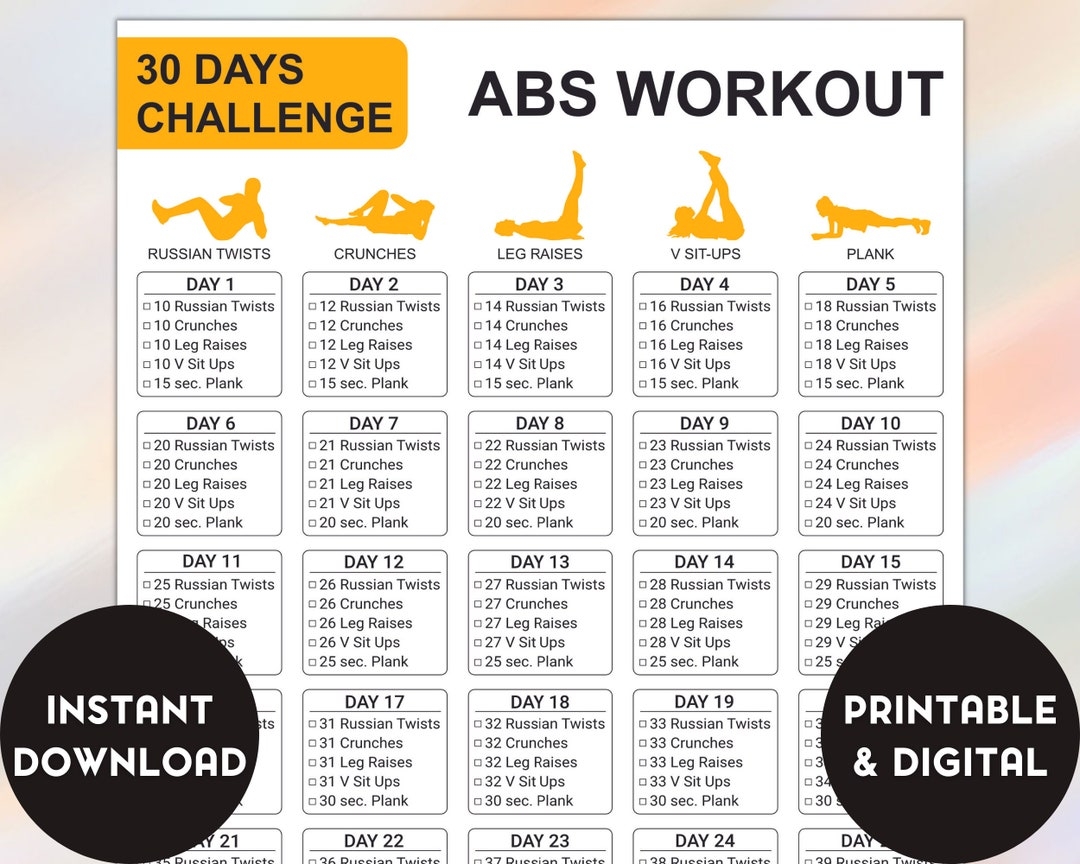 30 day abs challenge printable