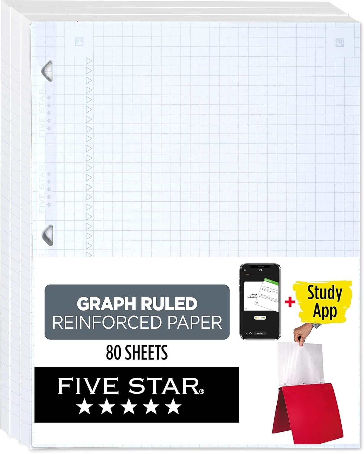 Five Star Brandclub Five Star Loose Leaf Paper Study App 3 Pack Notebook Paper Graph Paper Reinforced Filler Paper Fights Ink Bleed 8 5 X 11 80 Sheets Per Pack 170027 Five Star Brandclub Five Star Loose Leaf Paper Study App 3 Pack Notebook Paper Graph Paper Reinforced Filler Paper Fights Ink Bleed 8 5 X 11 80 Sheets Per Pack 170027