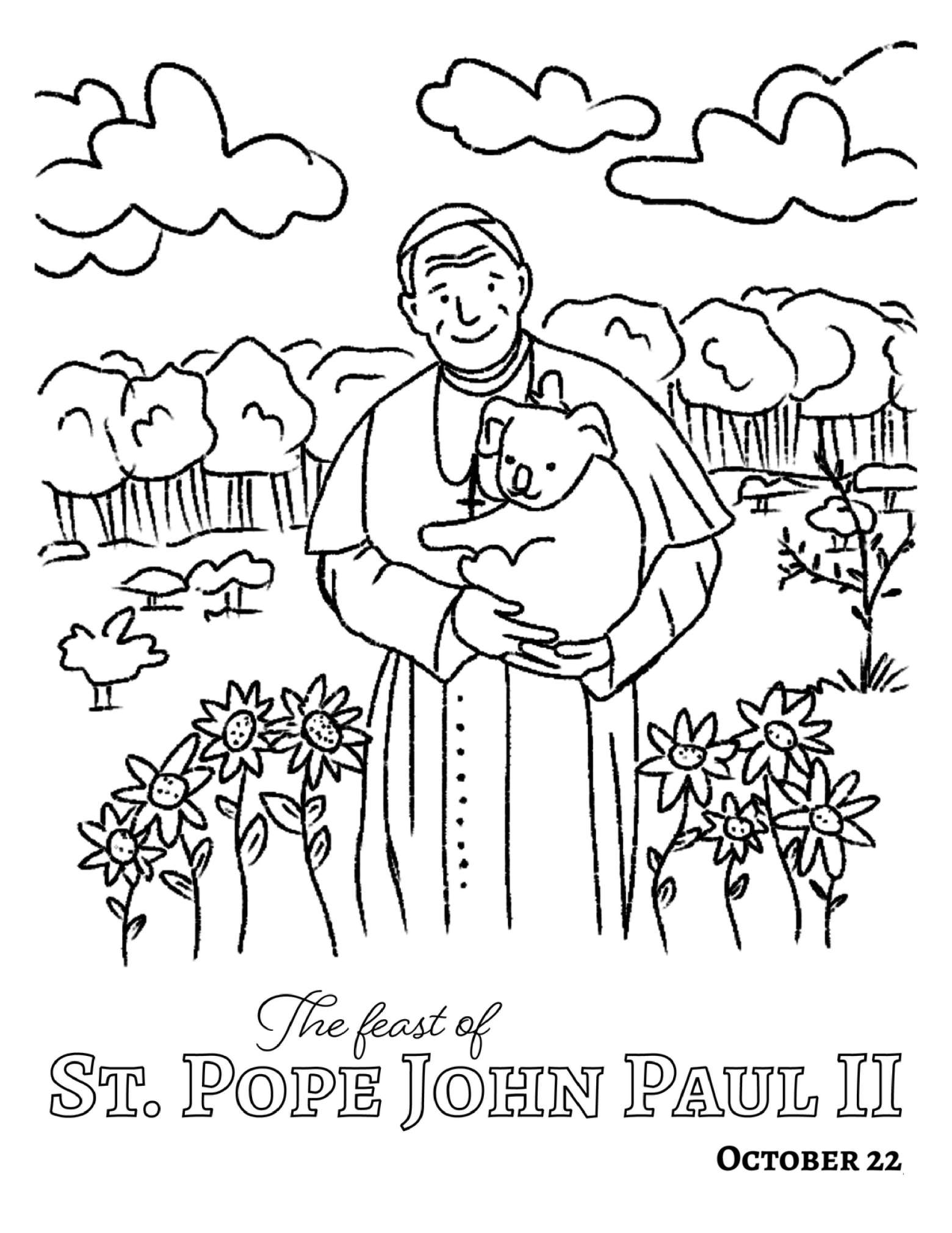 john paul ii coloring pictures
