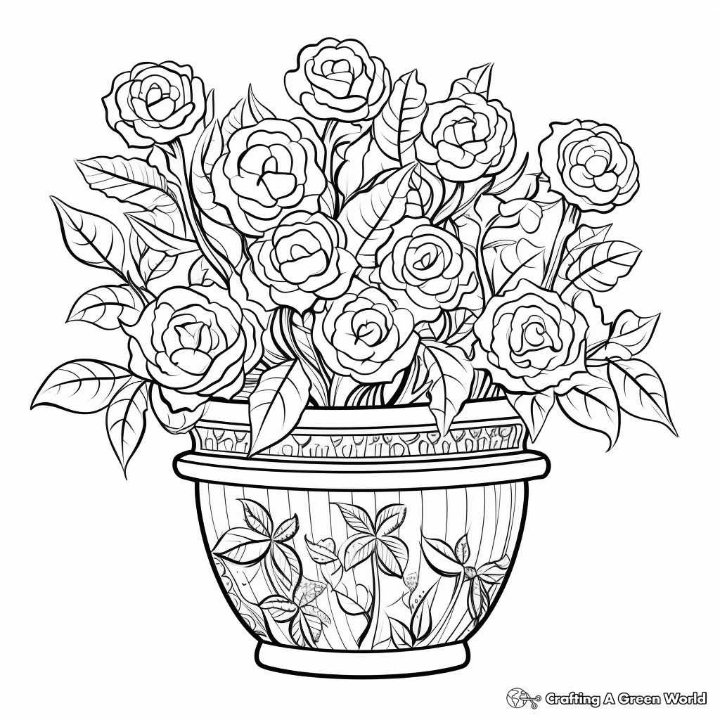 Flower Pot Coloring Pages Free Printable Flower Pot Coloring Pages Free Printable