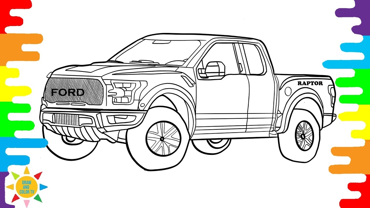 Ford Raptor Coloring Pages FORD RANGER RAPTOR Coloring Car Coloring YouTube