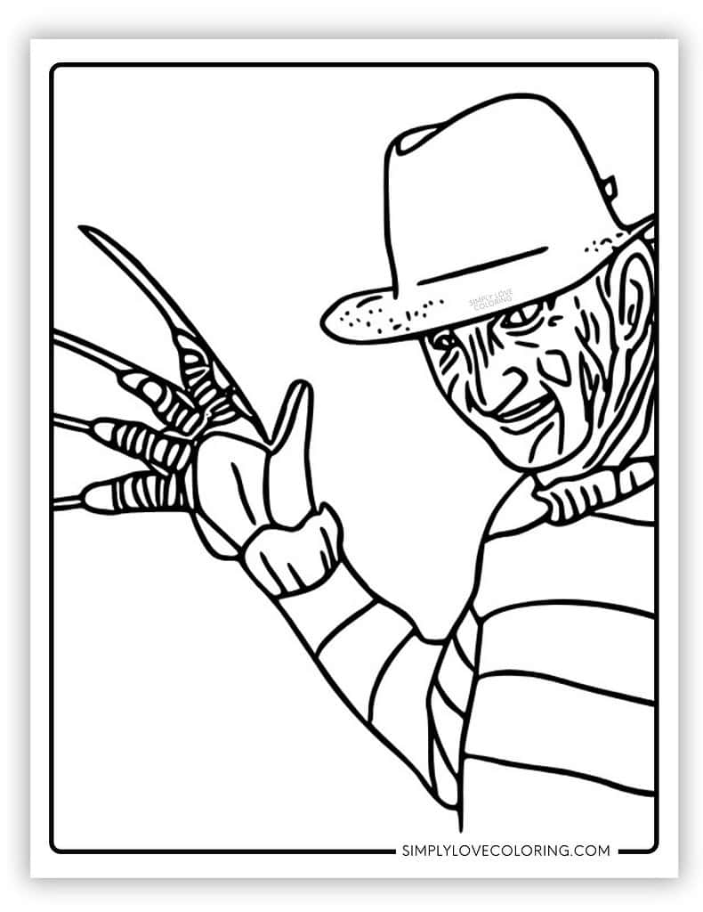 Freddy Krueger Coloring Pages Free PDF Printables Simply Love Coloring