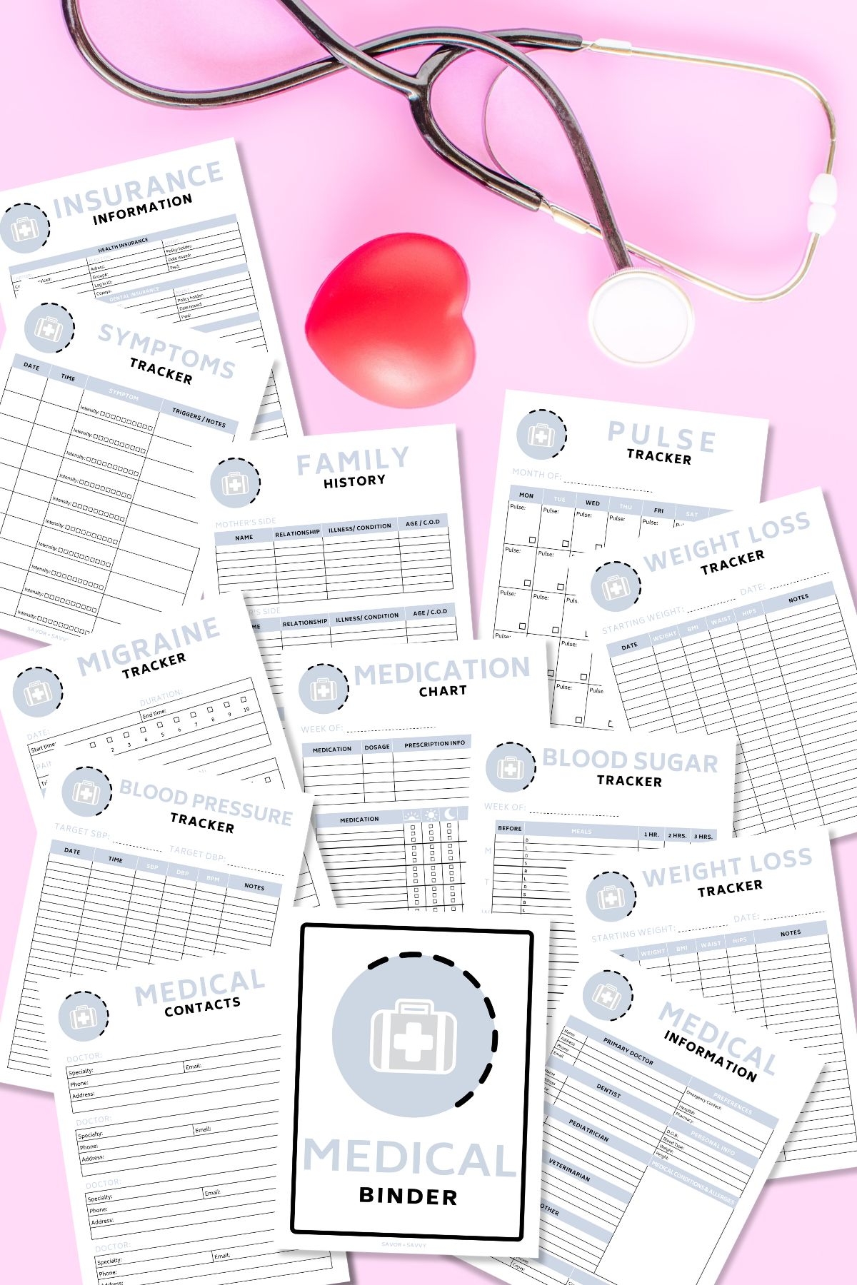 Free 4 Page Medical Binder Printable Savor Savvy