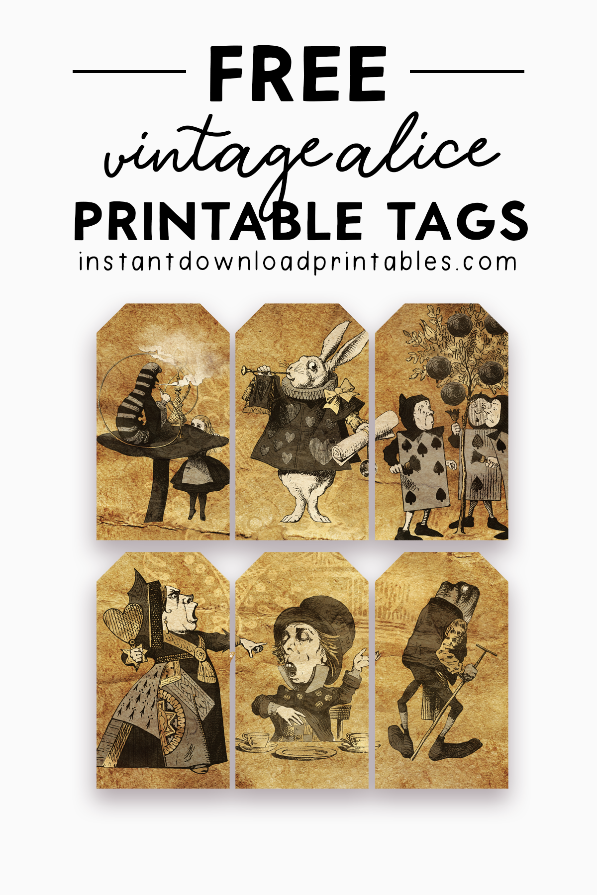 free alice in wonderland printables