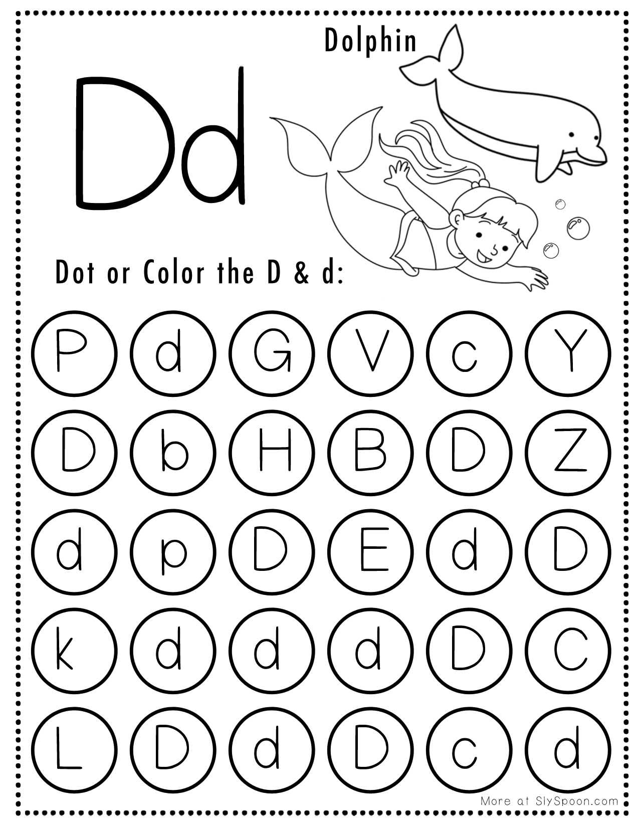 Free Alphabet Do A Dot Printables Worksheets Letter D Mermaid Themed Sly Spoon Free Alphabet Do A Dot Printables Worksheets Letter D Mermaid Themed Sly Spoon